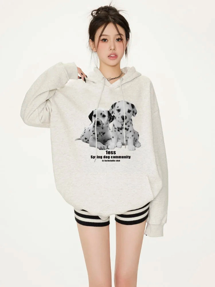 Loose White Y2K Cute Korean Chic Design Hoodie