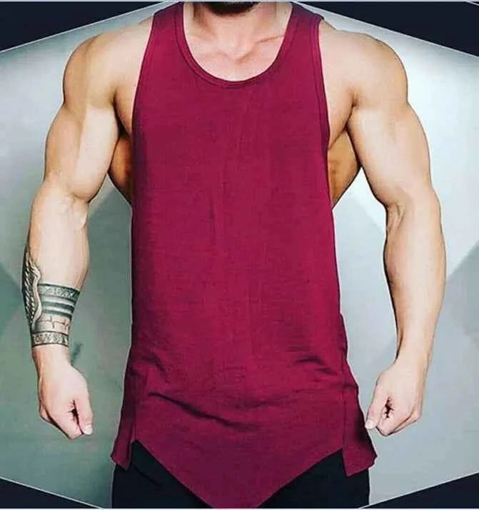 Men's Athletic Gym Fitness Tank Top - Solid Sleeveless Vest