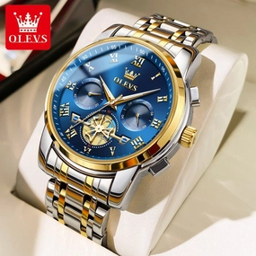 Olevs Top Brand Men's Watches Classic Roman Scale Dial Luxury Wrist