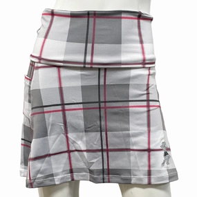 Pink Plaid Athletic Skirt Wide Waistband