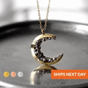 Ready to Ship Crystal Necklace For Women Birthday Gift For Her Celestial Moon Necklace Gothic Handmade Jewelry Halloween Gift for Her