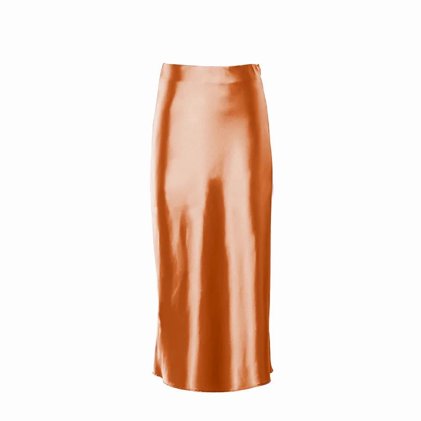 Satin Summer Fashion Soft High Waist Skirt