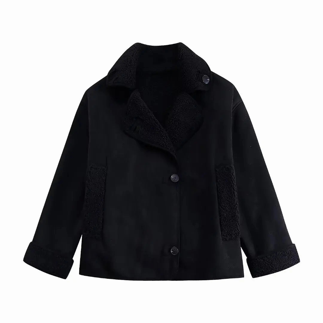 Thick Faux Leather Warm Wool Double-sided Plush Jackets