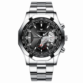 Watchsc-New colorful simple watch sports style watches (Silver and Black Steel Bracelet)