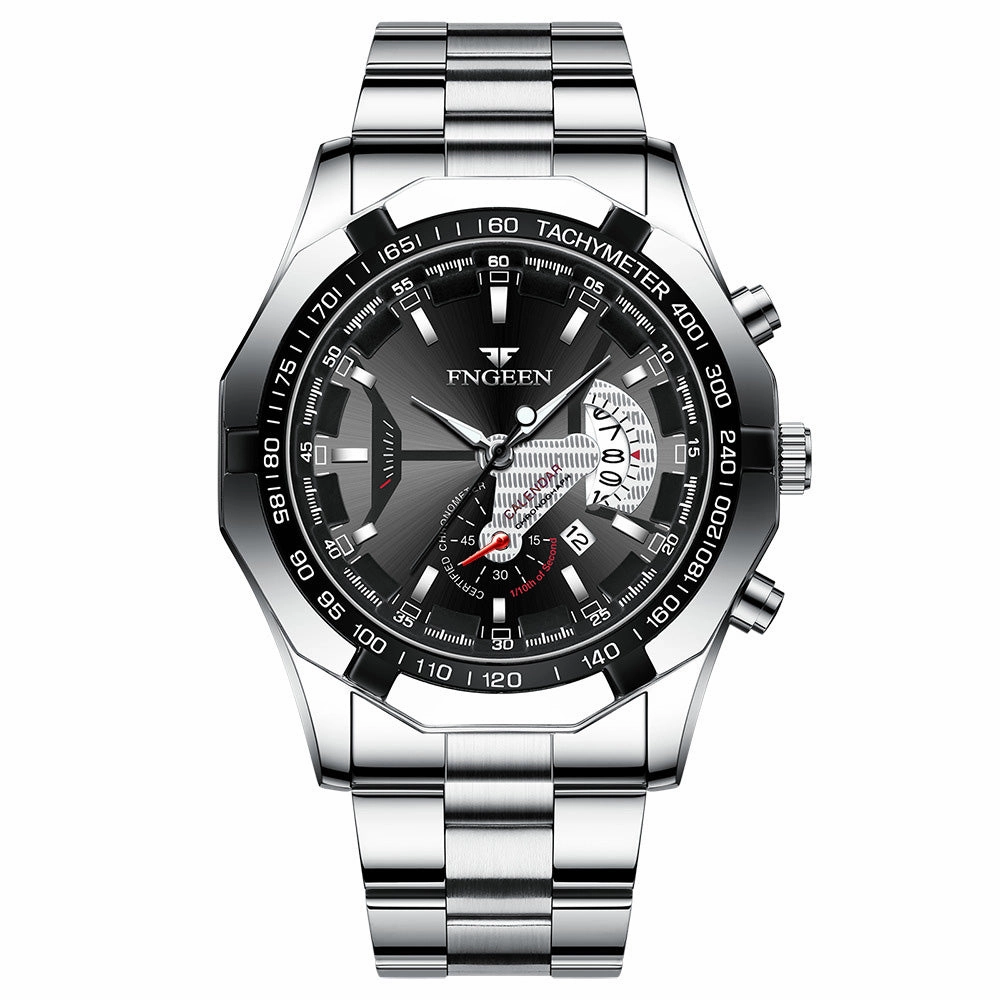 Watchsc-New colorful simple watch sports style watches (Silver and Black Steel Bracelet)